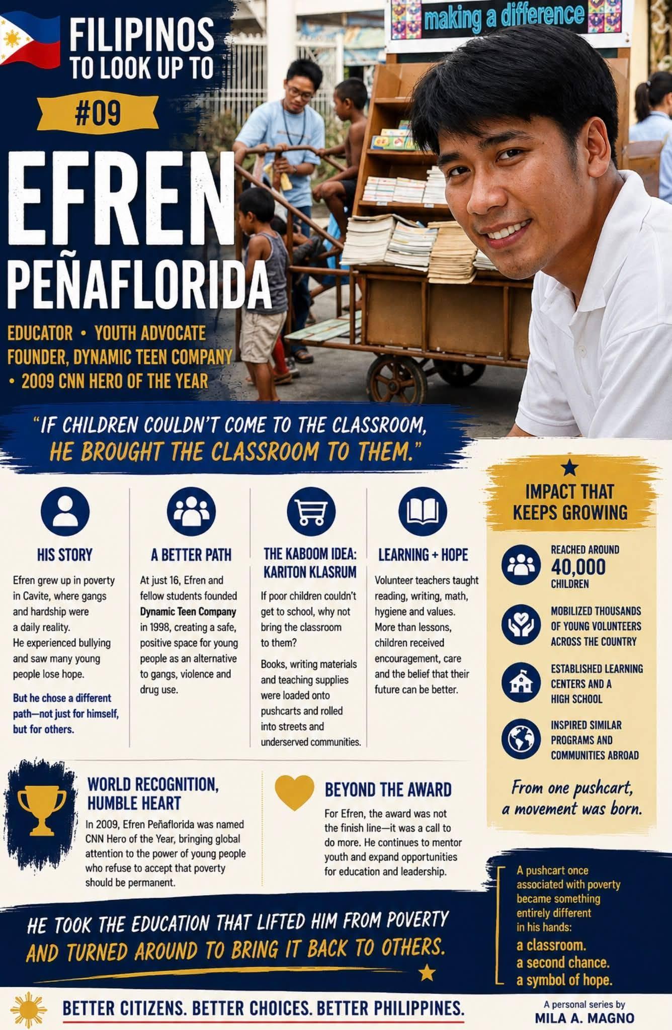 Efren Peñaflorida infographic