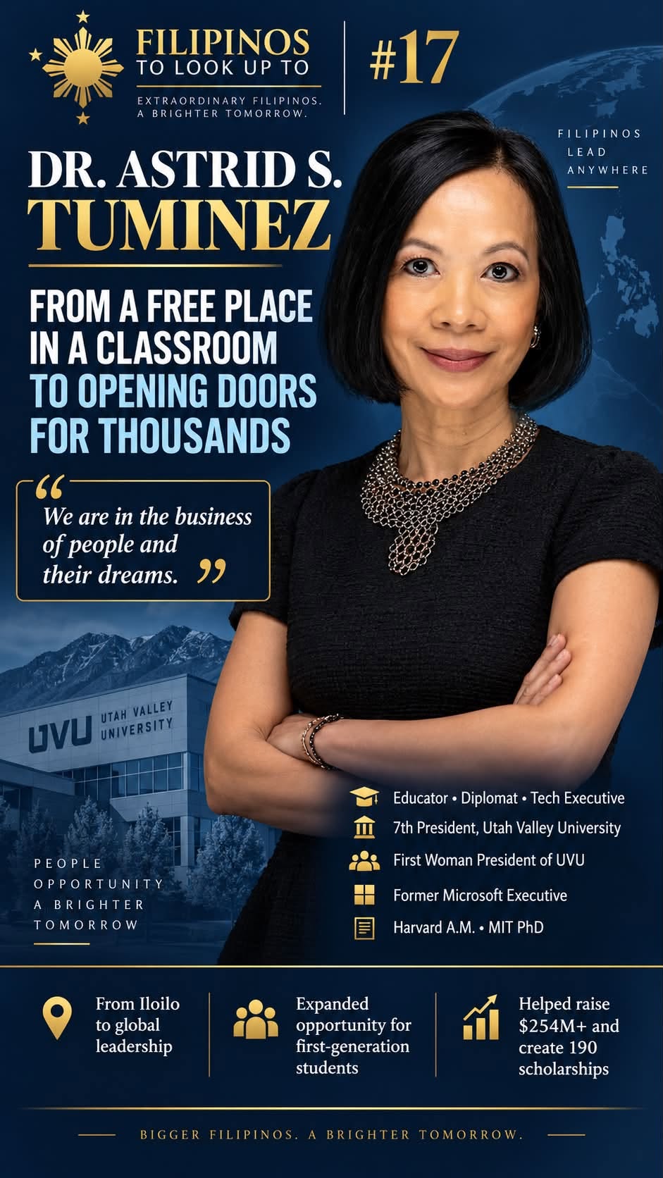 Dr. Astrid S. Tuminez infographic