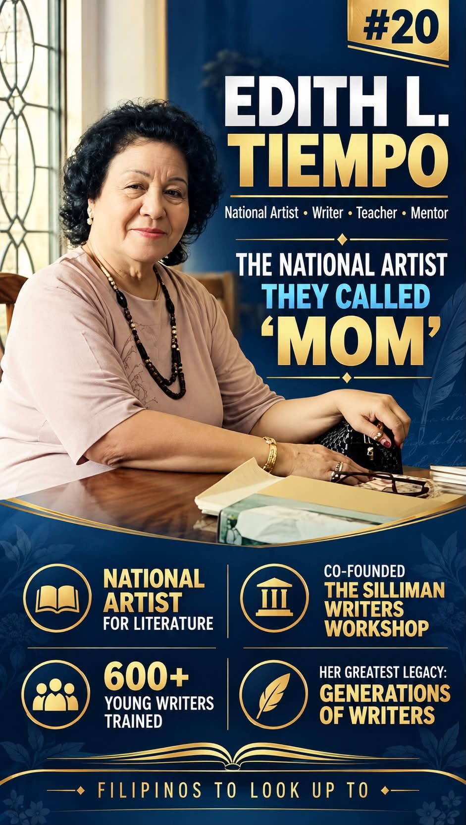 Edith L. Tiempo infographic